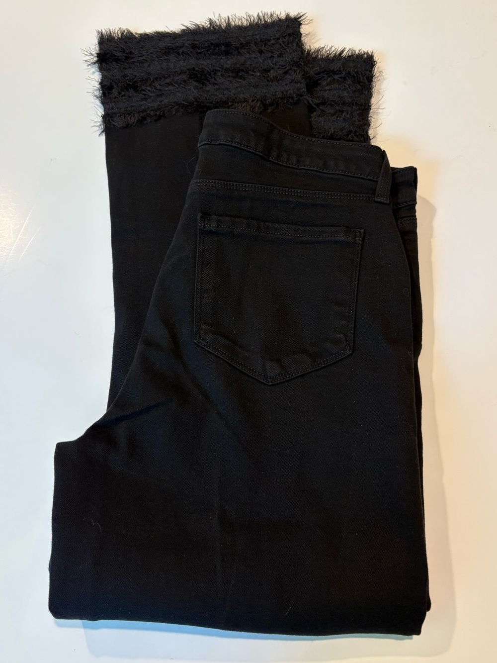 L'Agence Saturated Black Tati High Rise Crop Micro Boot Feather Jeans Size 30
